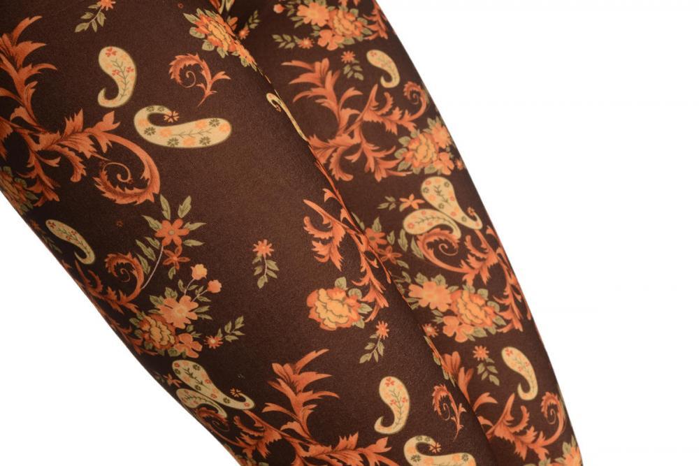 Liss Kiss Orange Peisley On Brown - Leggings