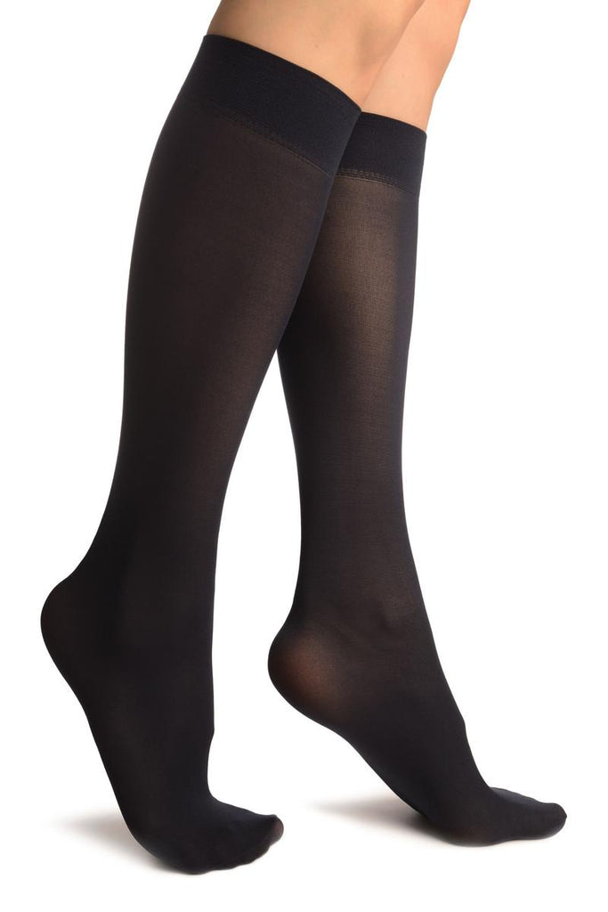 liss kiss Oxford Blue Plain Socks Knee High - Socks