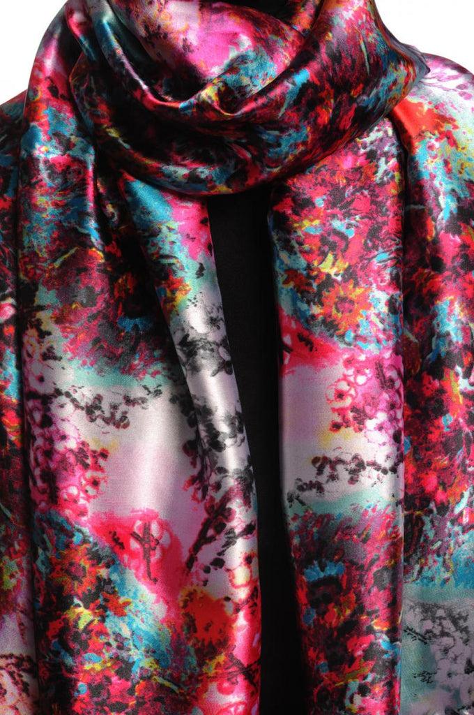 Liss Kiss Pink & Blue Lilac Flowers - Scarf