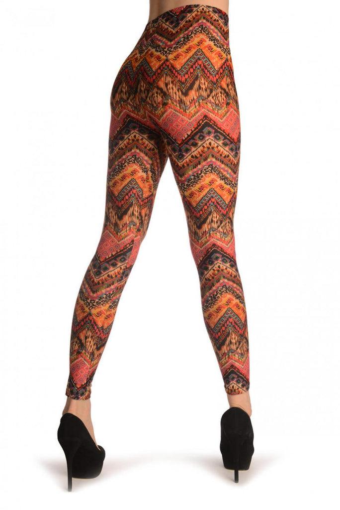 Liss Kiss Pink & Green Kaleidoscope - Leggings