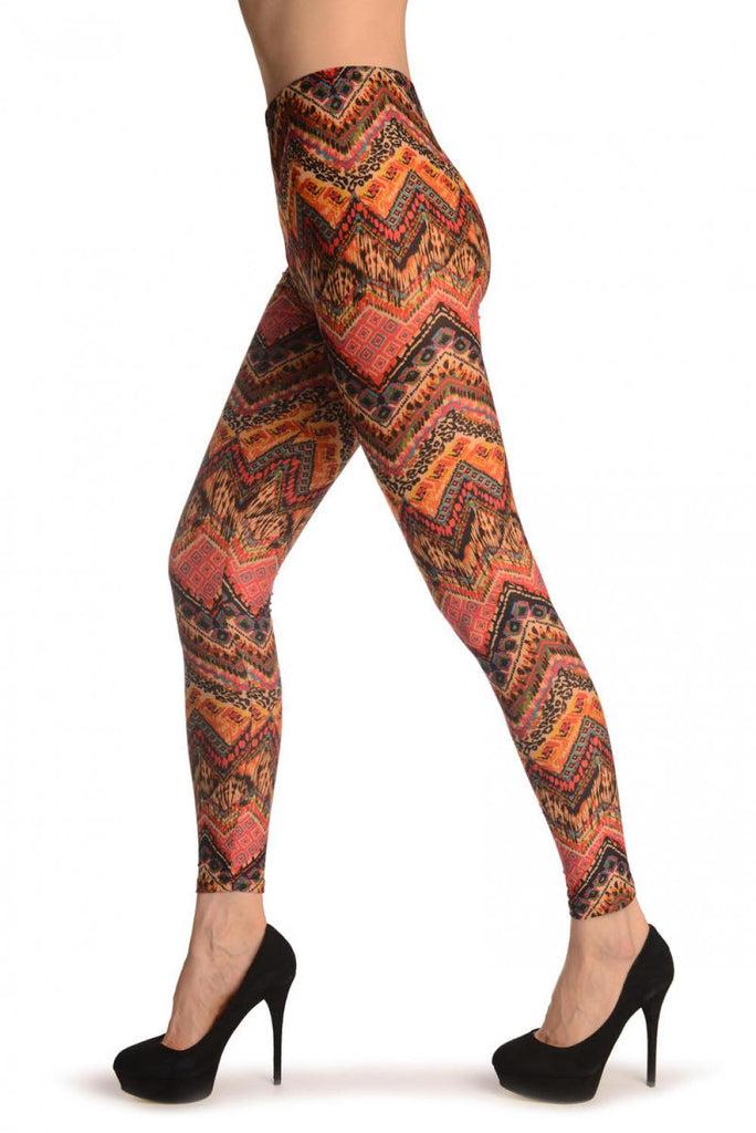 Liss Kiss Pink & Green Kaleidoscope - Leggings