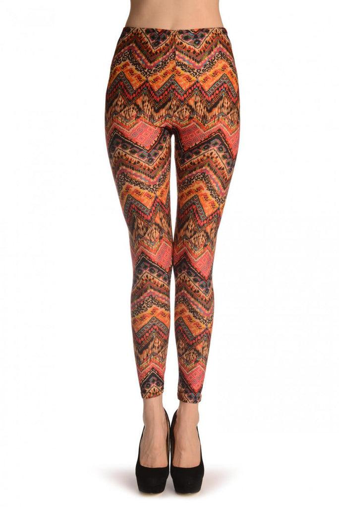 liss kiss Pink & Green Kaleidoscope - Leggings