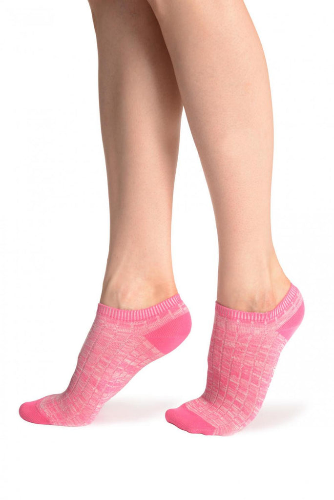 Liss Kiss Pink Melange Footies - Footsies Socks
