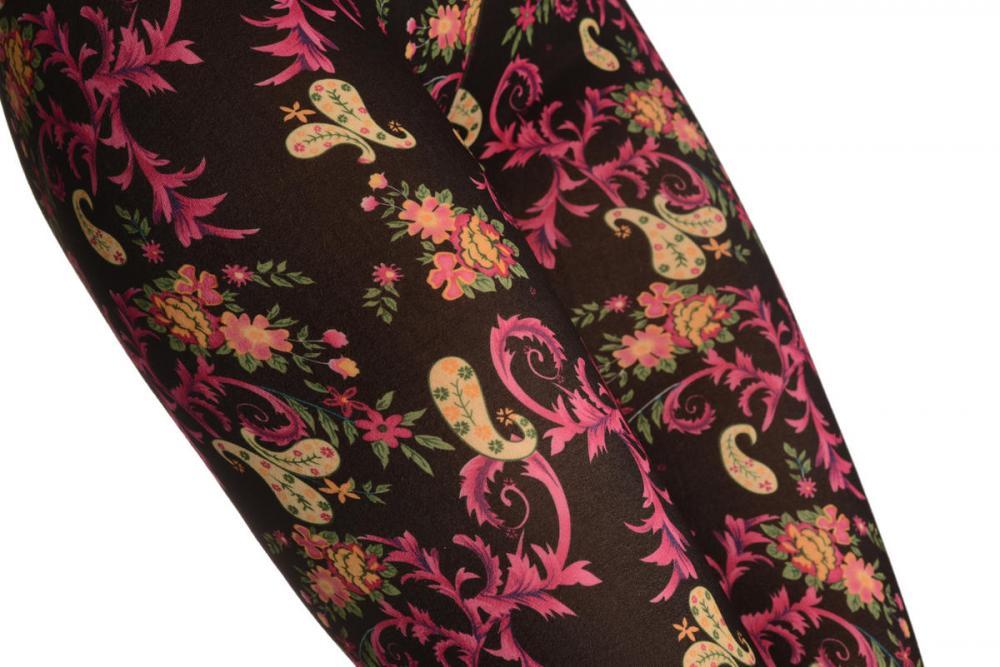 Liss Kiss Pink Peisley On Black - Leggings