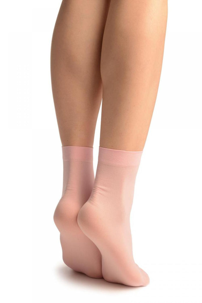 Liss Kiss Pink Plain Ankle High Socks - Socks