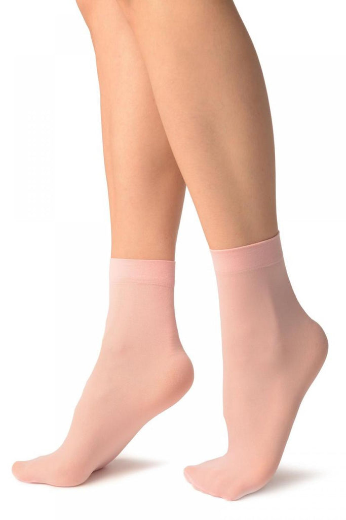 Liss Kiss Pink Plain Ankle High Socks - Socks