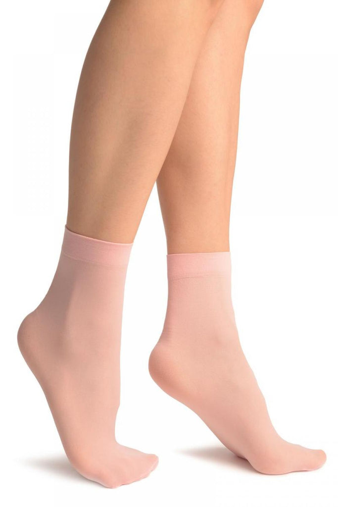 Liss Kiss Pink Plain Ankle High Socks - Socks