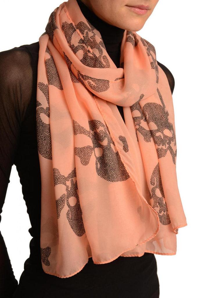 Liss Kiss Pink With Marble Skull & Bones - Scarf