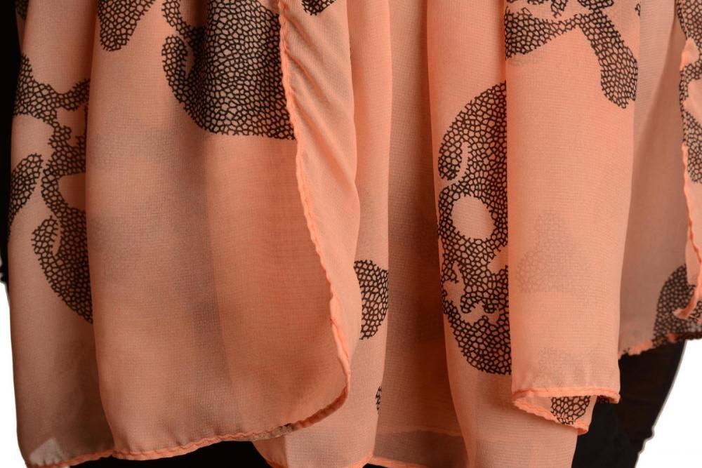 Liss Kiss Pink With Marble Skull & Bones - Scarf