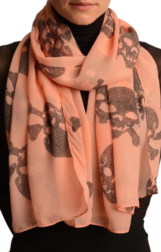 liss kiss Pink With Marble Skull & Bones - Scarf