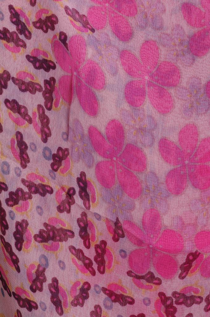 Liss Kiss Pink & Yellow Small Flowers On Pink - Scarf