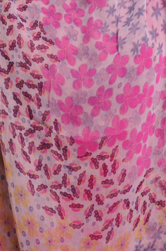 Liss Kiss Pink & Yellow Small Flowers On Pink - Scarf