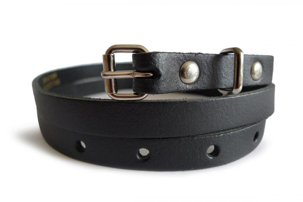 Liss Kiss Plain Black Real Leather Women Belt - Belt