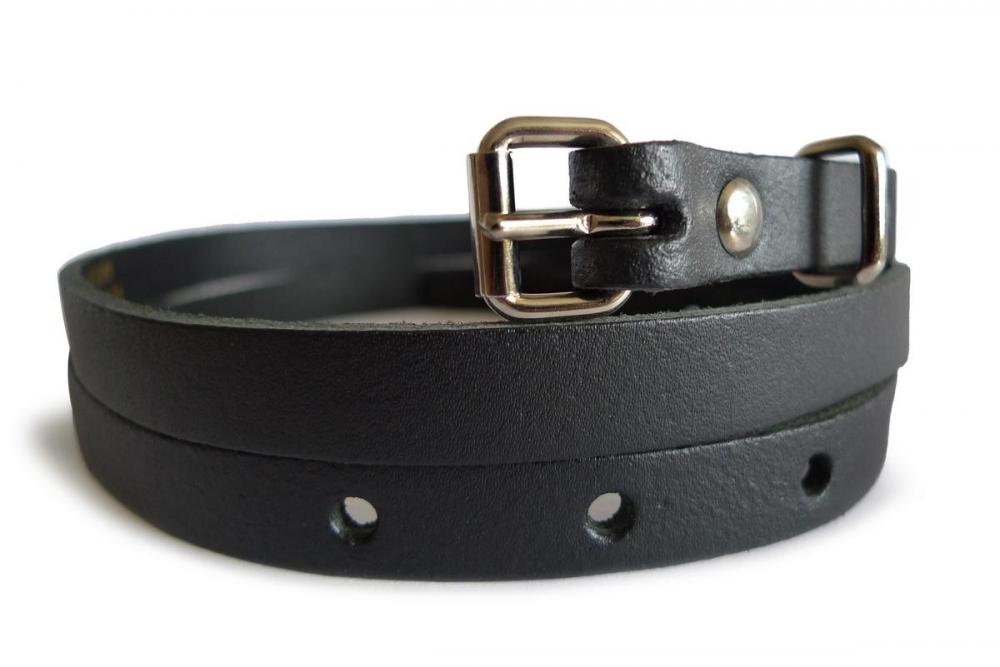 Liss Kiss Plain Black Real Leather Women Belt - Belt