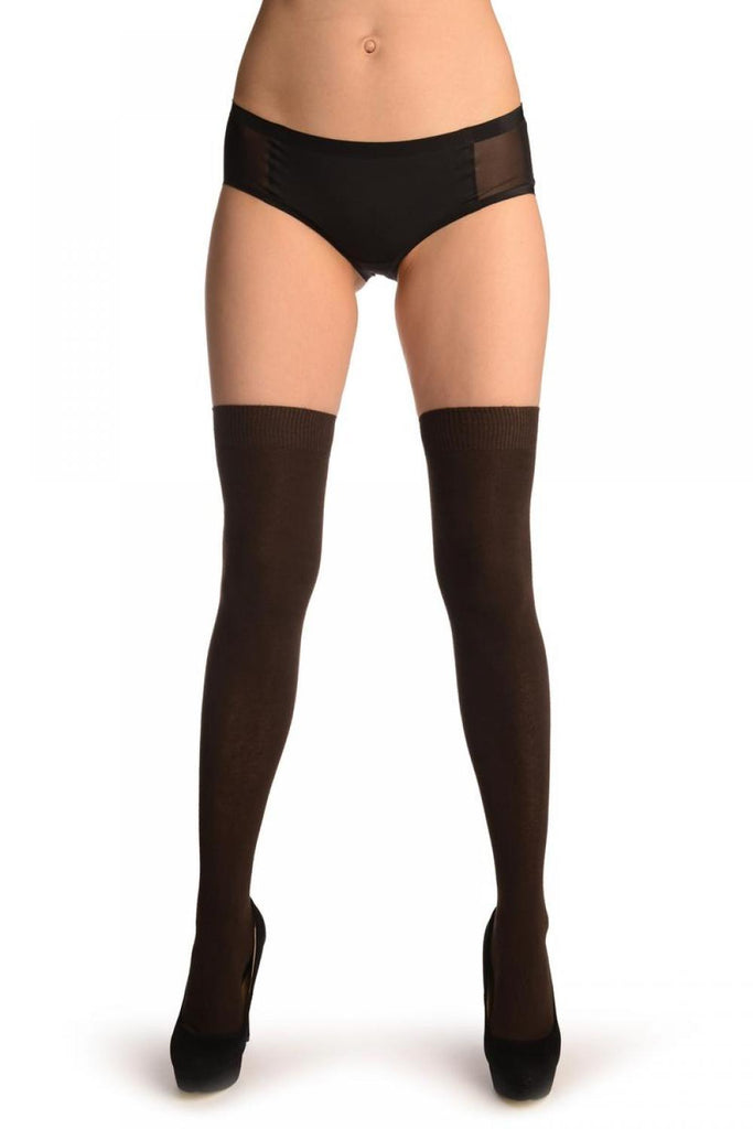 Liss Kiss Plain Brown All Over - Over The Knee Socks