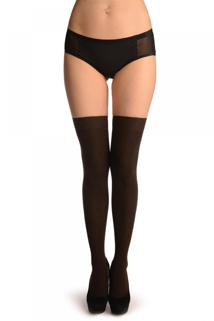 Liss Kiss Plain Brown All Over - Over The Knee Socks