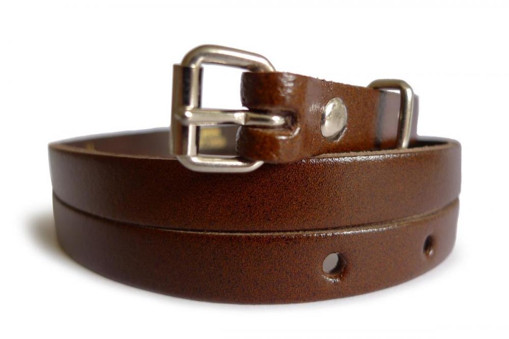 Liss Kiss Plain Brown Real Leather Women Belt - Belt