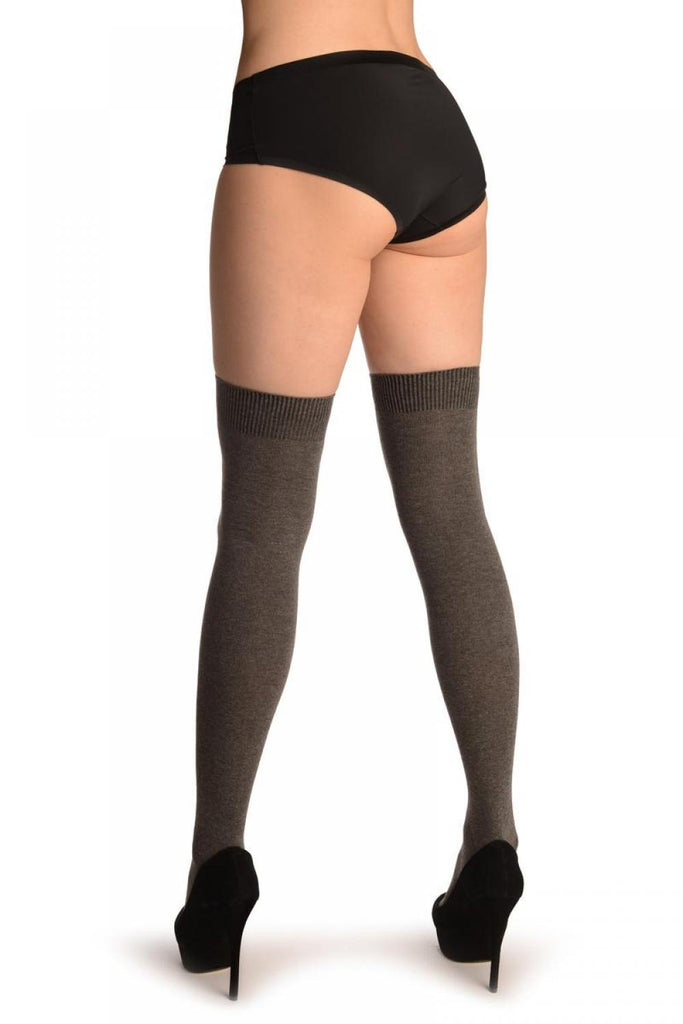 Liss Kiss Plain Grey All Over - Over The Knee Socks
