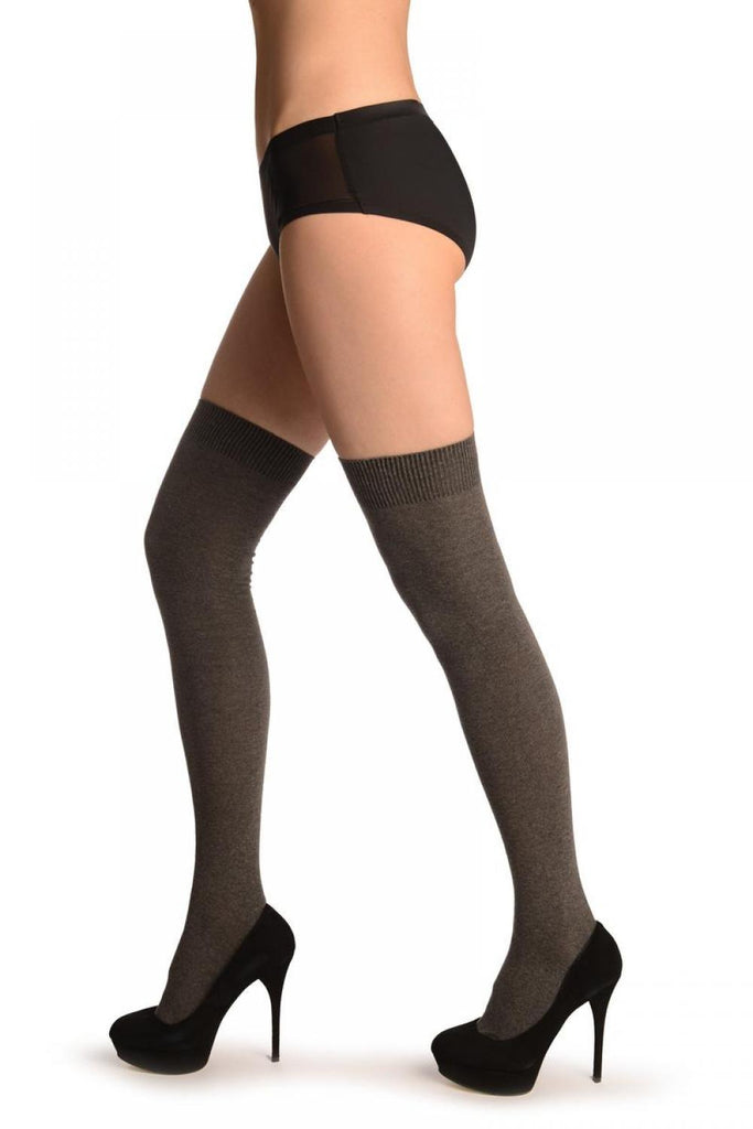 Liss Kiss Plain Grey All Over - Over The Knee Socks