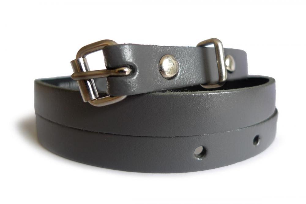 Liss Kiss Plain Grey Real Leather Women Belt - Belt