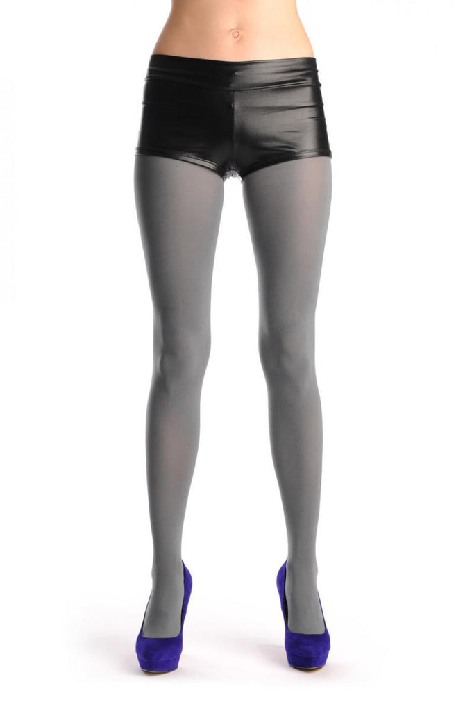 Liss Kiss Plain Grey Satin 100 Denier - Tights