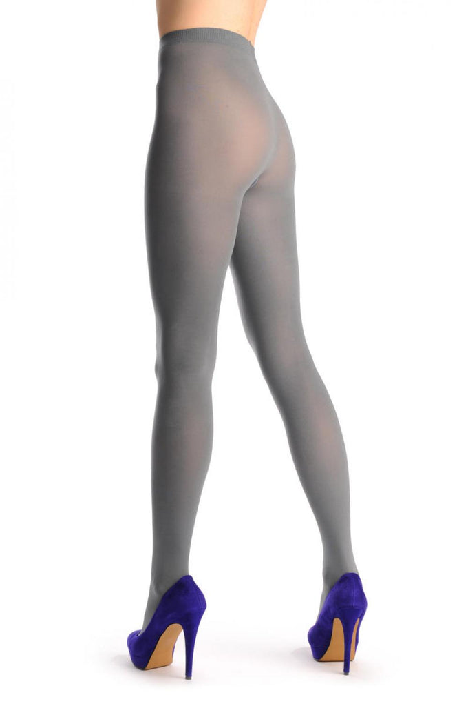 liss kiss Plain Grey Satin 100 Denier - Tights