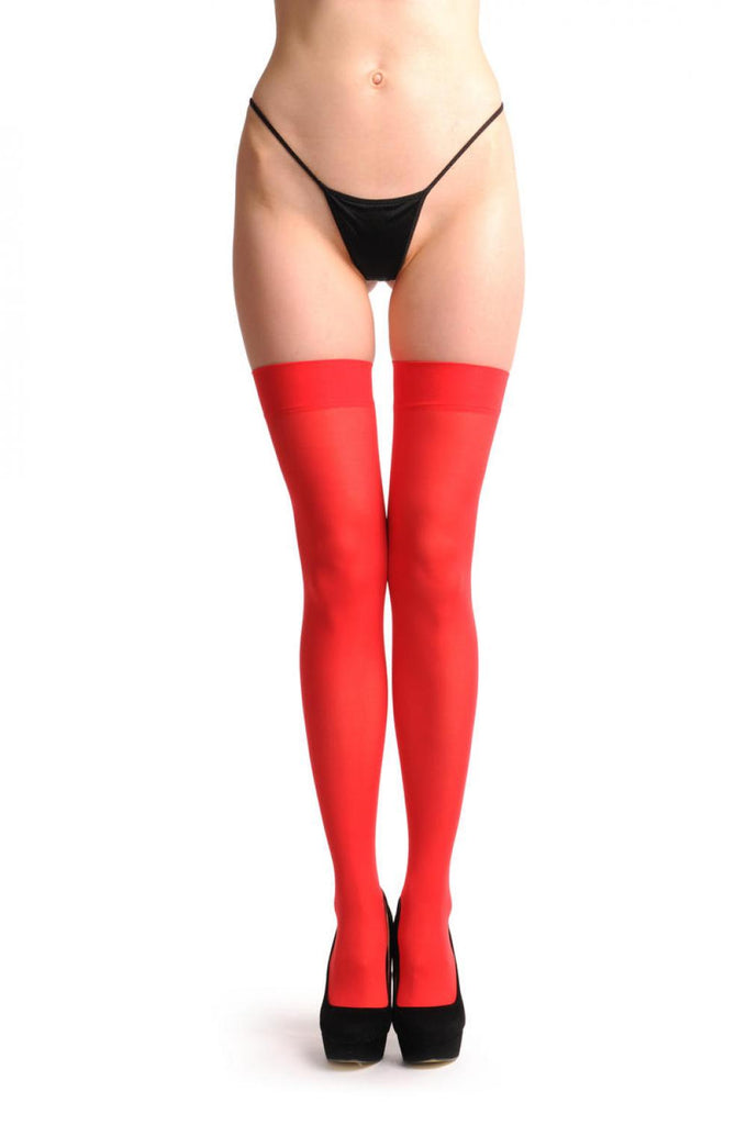 Liss Kiss Plain Red Luxury 60 Den - Hold Ups