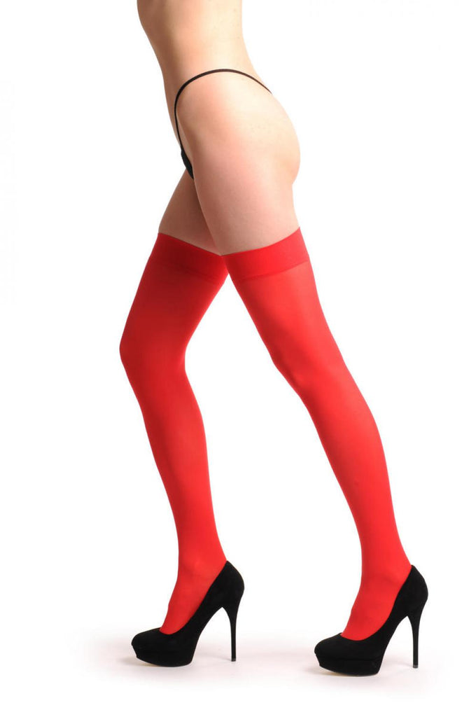 Liss Kiss Plain Red Luxury 60 Den - Hold Ups
