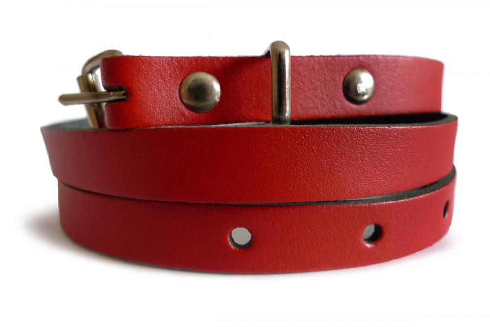 liss kiss Plain Red Real Leather Women Belt - Belt