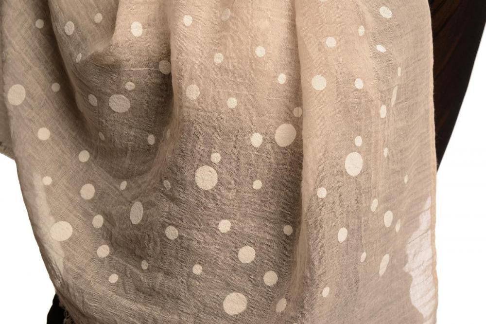 Liss Kiss Printed Dots On Beige Unisex Scarf - Scarf