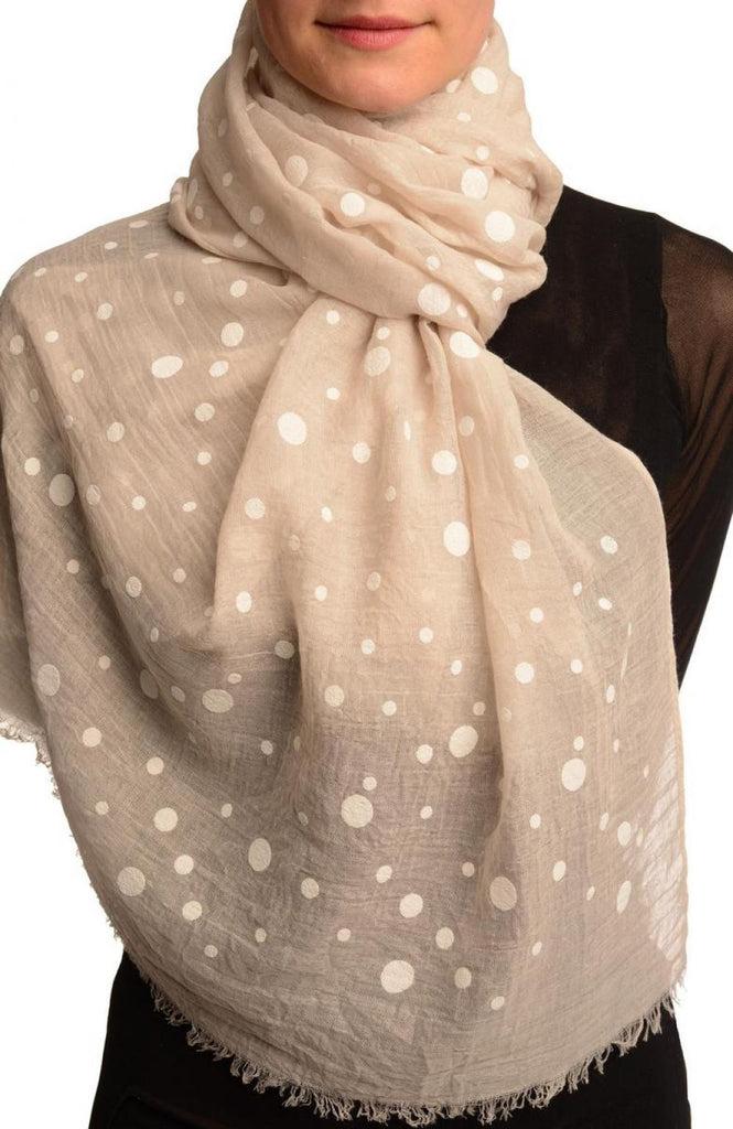 liss kiss Printed Dots On Beige Unisex Scarf - Scarf