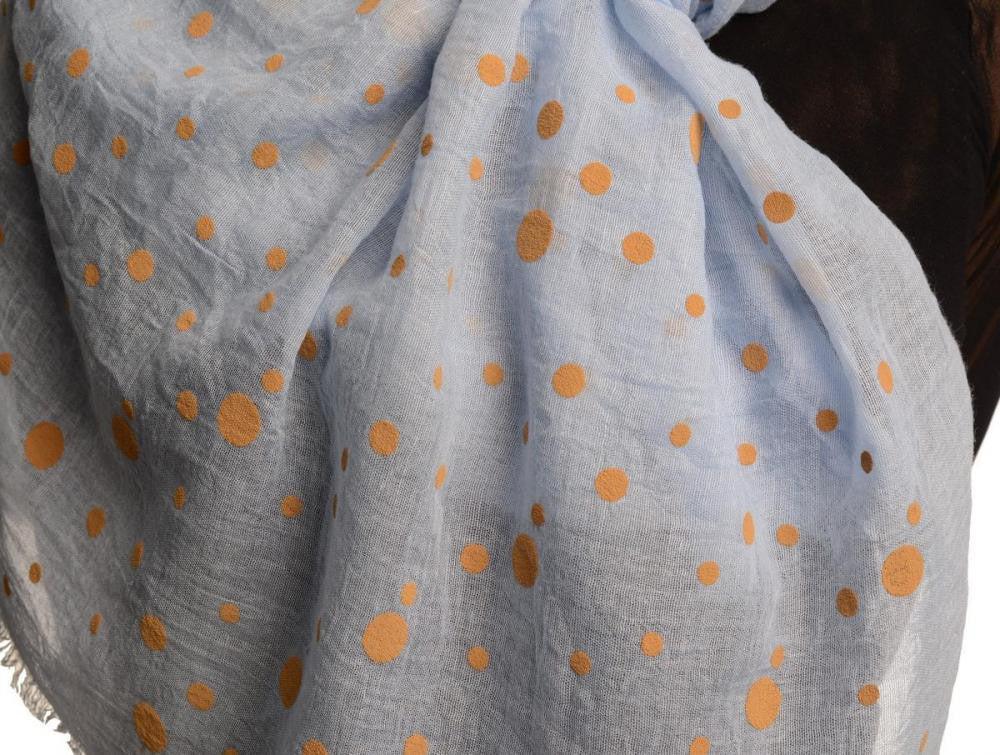 Liss Kiss Printed Dots On Blue Unisex Scarf - Scarf