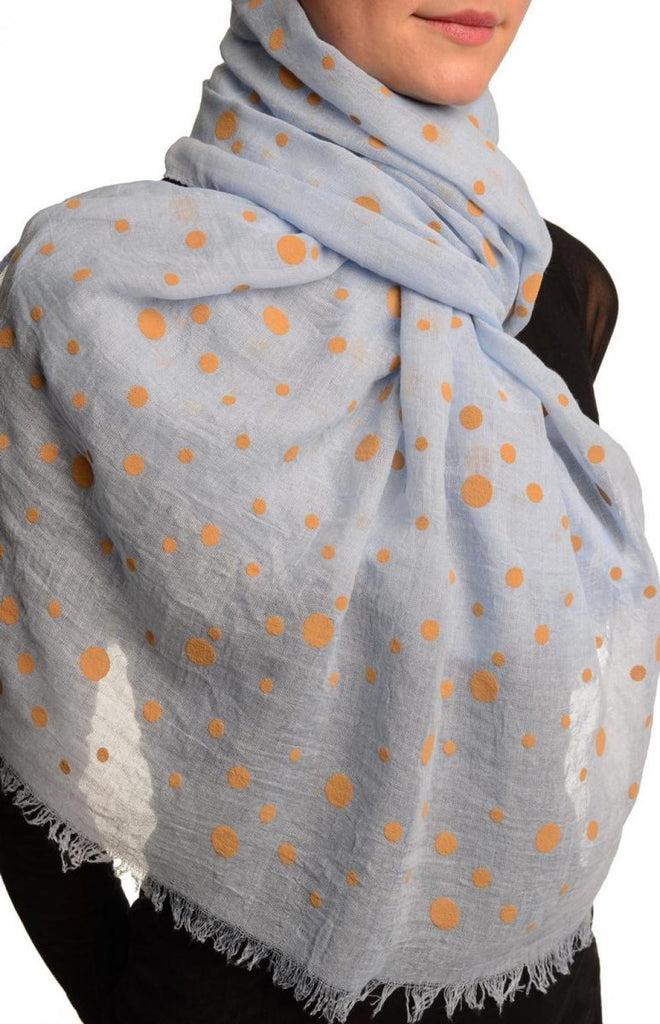 Liss Kiss Printed Dots On Blue Unisex Scarf - Scarf