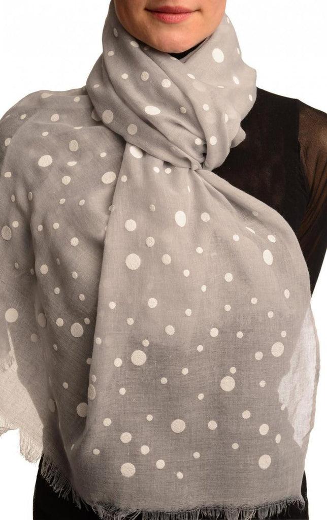liss kiss Printed Dots On Grey Unisex Scarf - Scarf