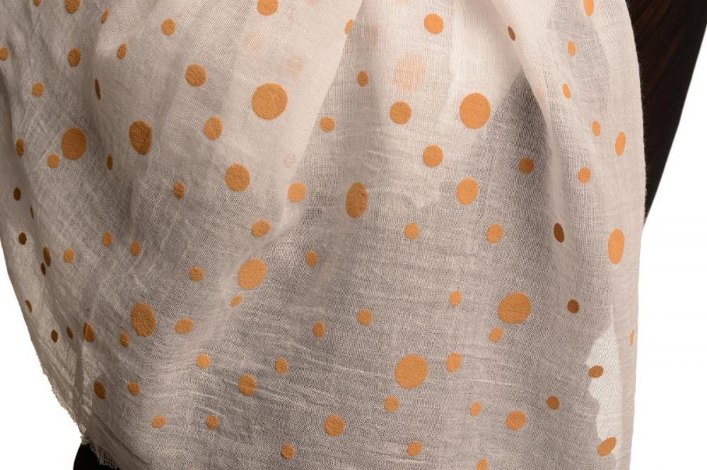 Liss Kiss Printed Dots On White Unisex Scarf - Scarf
