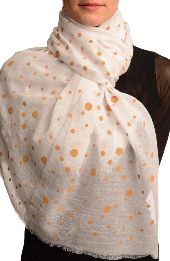 liss kiss Printed Dots On White Unisex Scarf - Scarf