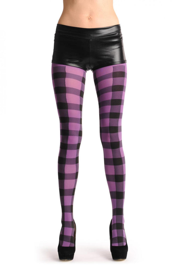 liss kiss Purple & Black Checkered - Tights