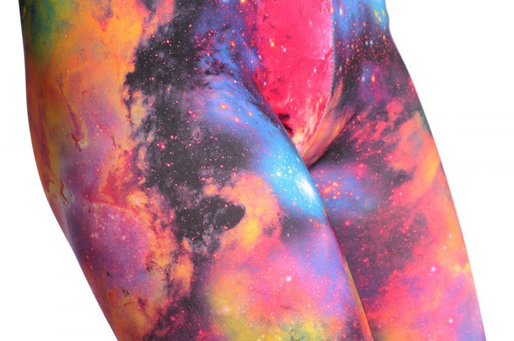 Liss Kiss Purple Blue & Olive Green Galaxy - Leggings