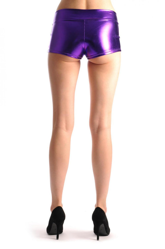 Liss Kiss Purple Faux Leather Shorts - Shorts