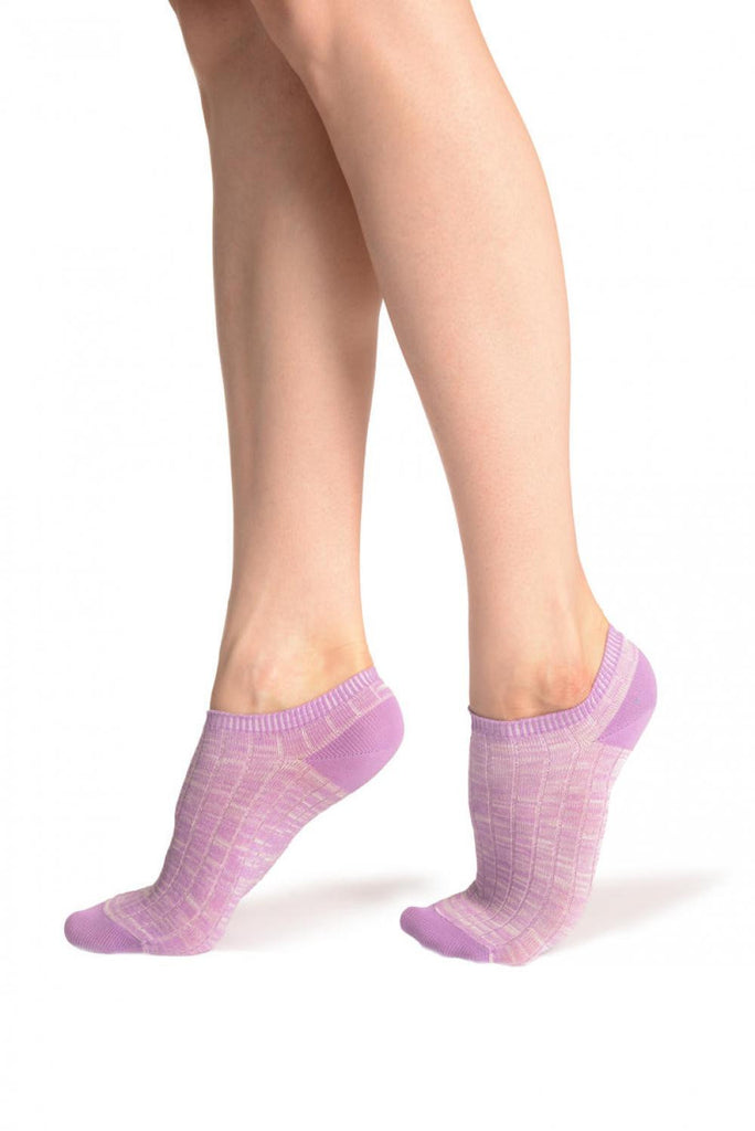 Liss Kiss Purple Melange Footies - Footsies Socks