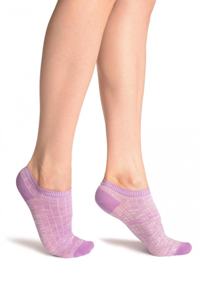 liss kiss Purple Melange Footies - Footsies Socks