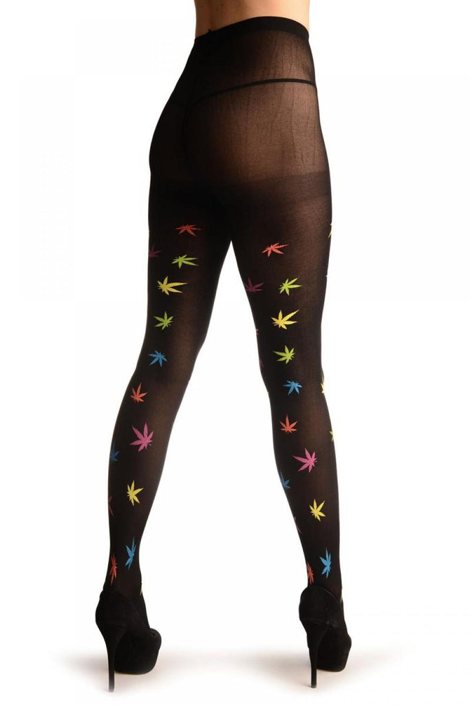 Liss Kiss Rainbow Printed Leaves - Tights