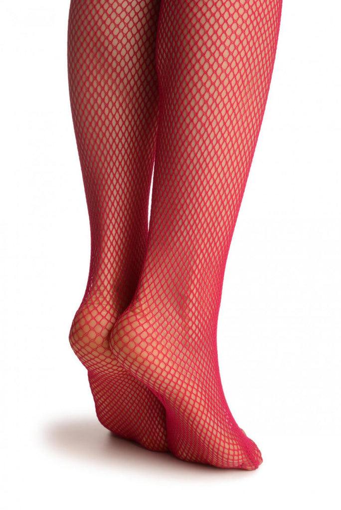 Liss Kiss Raspberry Pink Fine Fishnet - Tights