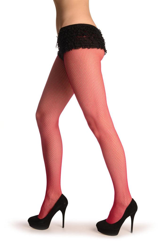 Liss Kiss Raspberry Pink Fine Fishnet - Tights