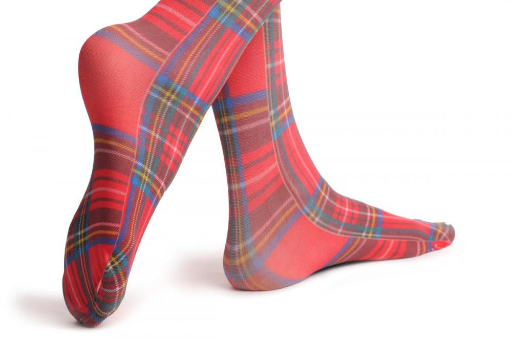 Liss Kiss Red Checkered Print - Tights