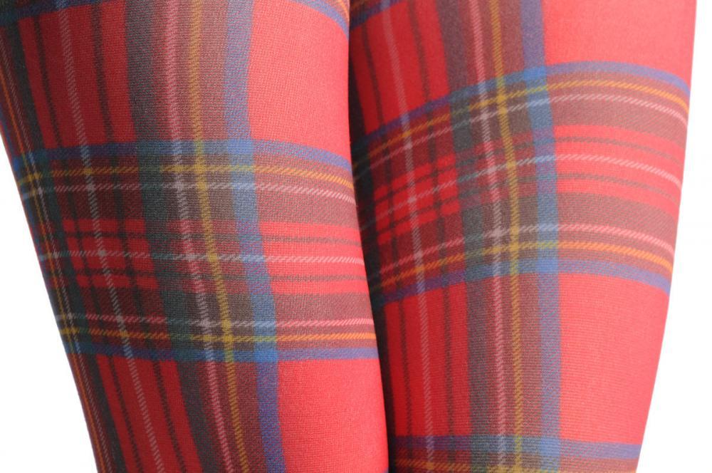 Liss Kiss Red Checkered Print - Tights