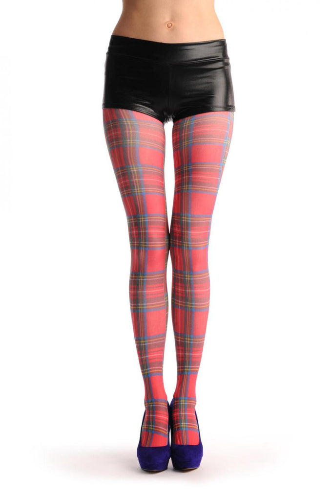 liss kiss Red Checkered Print - Tights