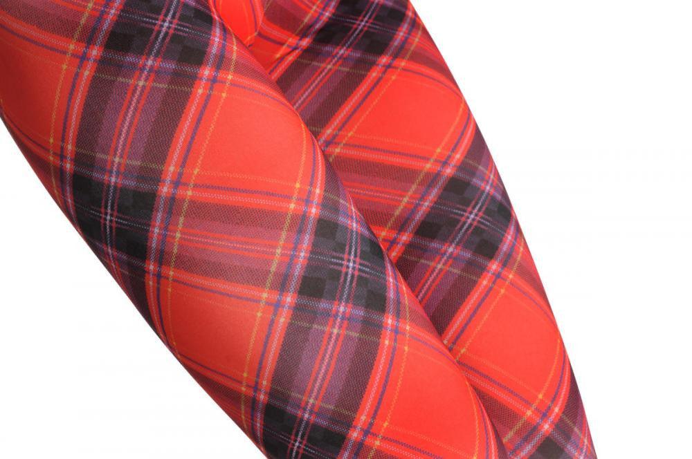 Liss Kiss Red Diagonal Tartan - Leggings