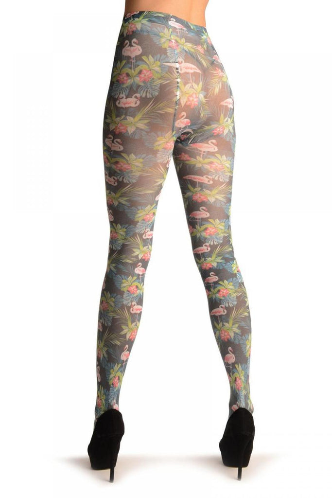 Liss Kiss Red Flower & Flamingo - Tights