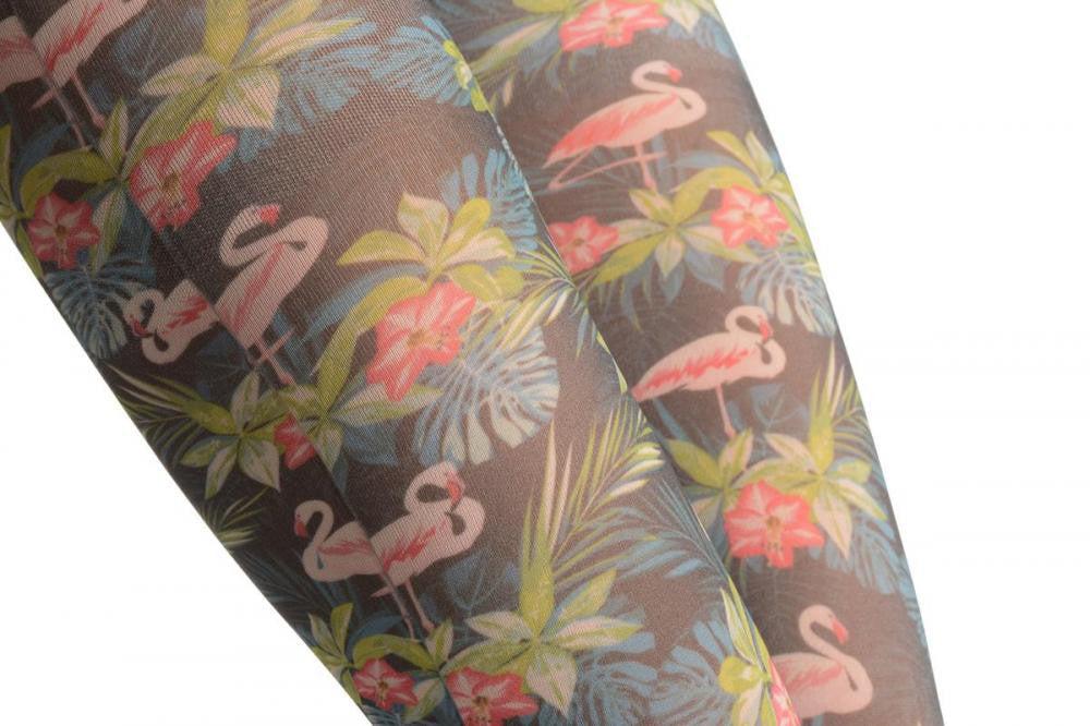 Liss Kiss Red Flower & Flamingo - Tights